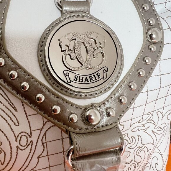 NWT Original by Sharif 1827 White Leather Handbag Convertible Backpack Silver - Picture 8 of 13